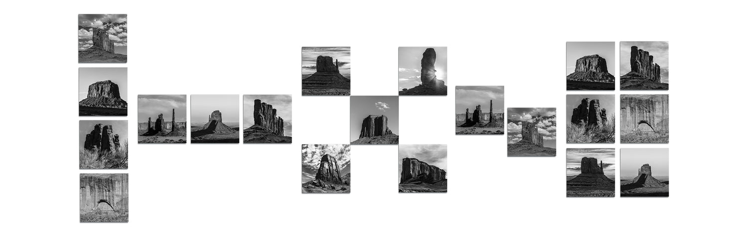 Monument Valley Square Metal Prints Collection displayed in groupings