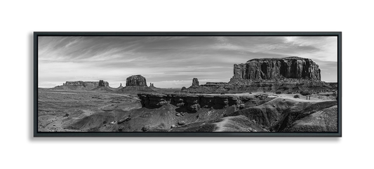 John Ford Point Monument Valley Black and White panoramic framed print